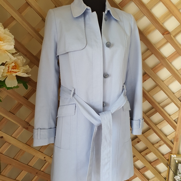 DAVID LAWRENCE | Trench Coat | Powder Blue | Size: AU 8 | Like New Condition - Picture 10 of 12